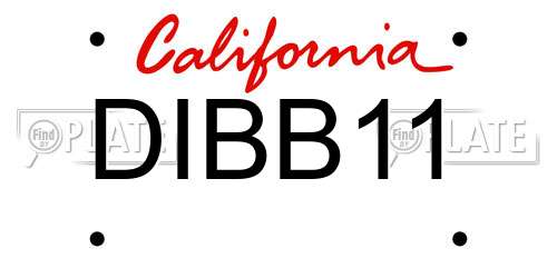 DIBB11 California License Plate