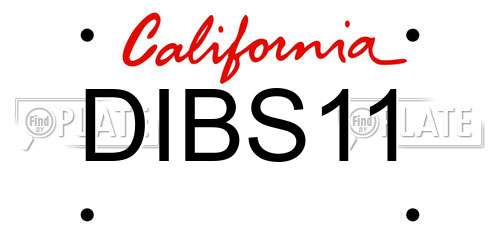 DIBS11 California License Plate