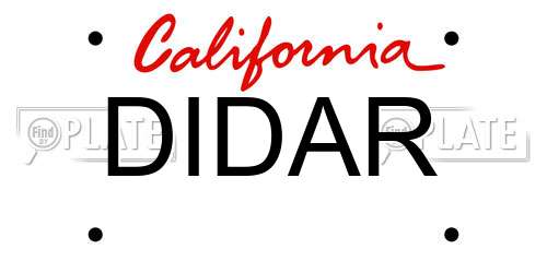 DIDAR California License Plate