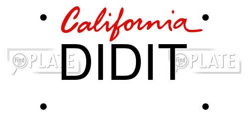 DIDIT California License Plate