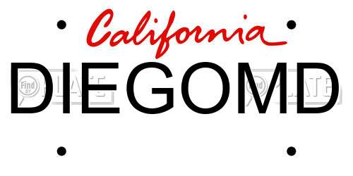 DIEGOMD California License Plate