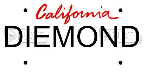 DIEMOND California License Plate
