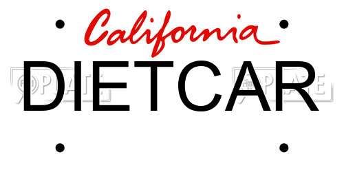 DIETCAR California License Plate