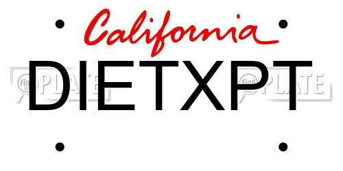 DIETXPT California License Plate
