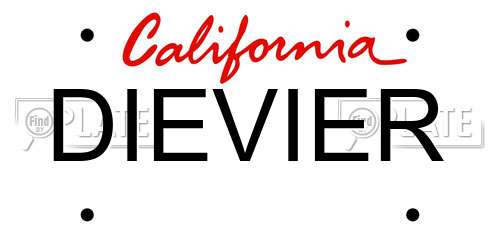 DIEVIER California License Plate