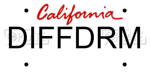 DIFFDRM California License Plate