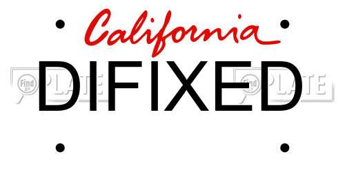 DIFIXED California License Plate