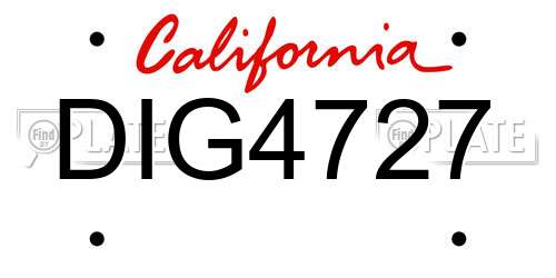 DIG4727 California License Plate