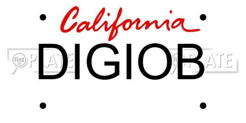 DIGIOB California License Plate