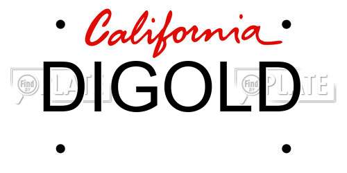 DIGOLD California License Plate