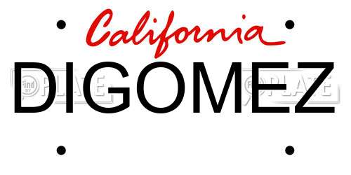 DIGOMEZ California License Plate