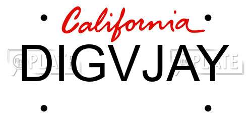 DIGVJAY California License Plate