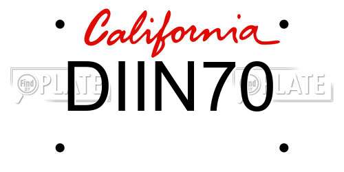 DIIN70 California License Plate