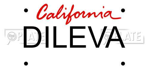 DILEVA California License Plate