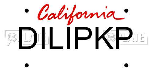 DILIPKP California License Plate