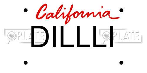 DILLLI California License Plate