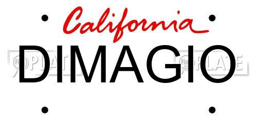 DIMAGIO California License Plate