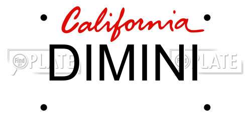 DIMINI California License Plate