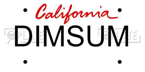 DIMSUM California License Plate