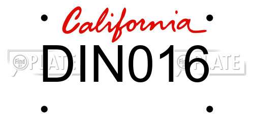 DIN016 California License Plate