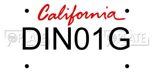 DIN01G California License Plate
