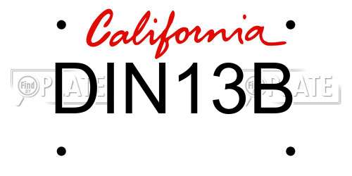 DIN13B California License Plate