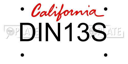 DIN13S California License Plate