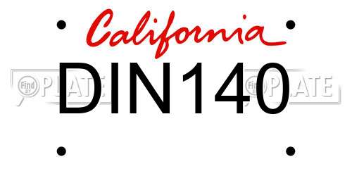 DIN140 California License Plate