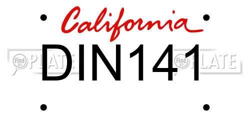 DIN141 California License Plate