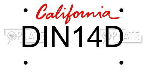 DIN14D California License Plate