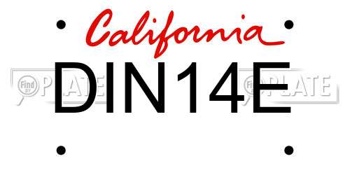 DIN14E California License Plate