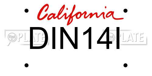 DIN14I California License Plate