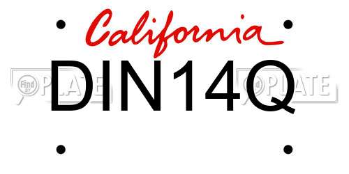 DIN14Q California License Plate