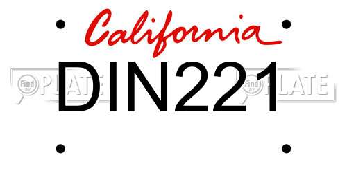 DIN221 California License Plate