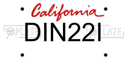 DIN22I California License Plate