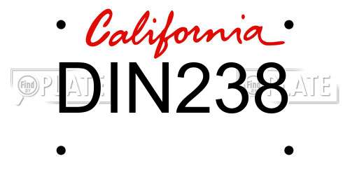 DIN238 California License Plate