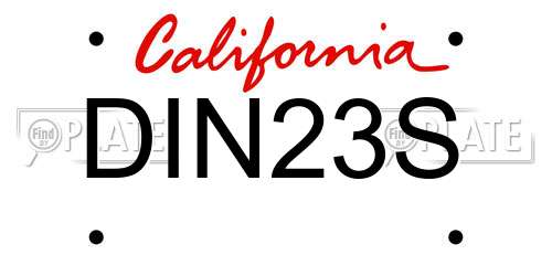 DIN23S California License Plate