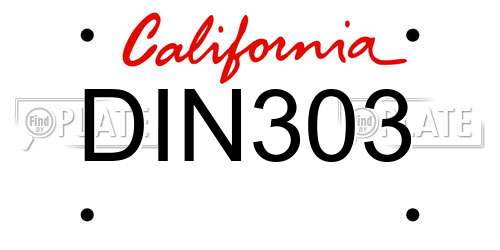 DIN303 California License Plate