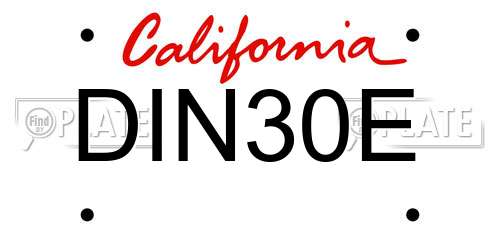 DIN30E California License Plate