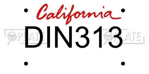 DIN313 California License Plate