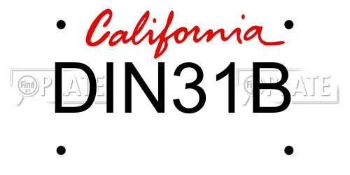 DIN31B California License Plate