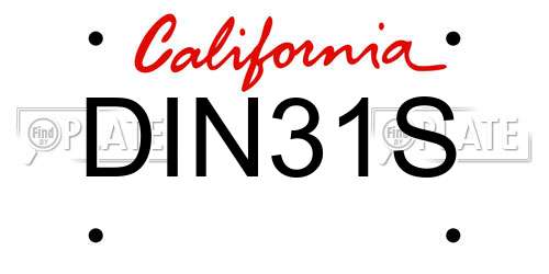 DIN31S California License Plate