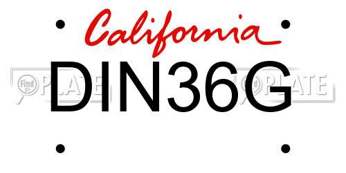 DIN36G California License Plate