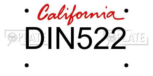 DIN522 California License Plate