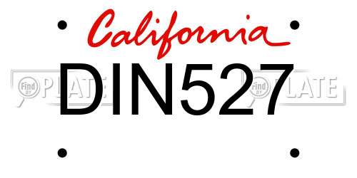 DIN527 California License Plate