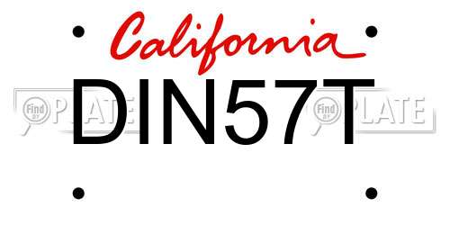 DIN57T California License Plate