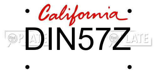 DIN57Z California License Plate
