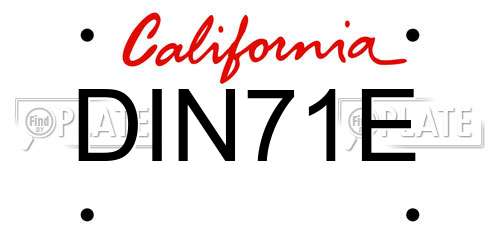 DIN71E California License Plate