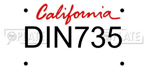 DIN735 California License Plate