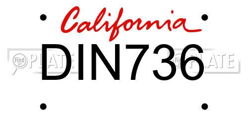 DIN736 California License Plate